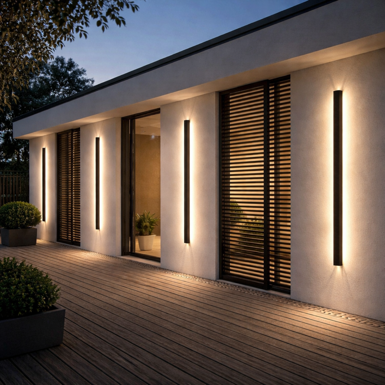 STRAND — Linear LED wall light, black aluminium
